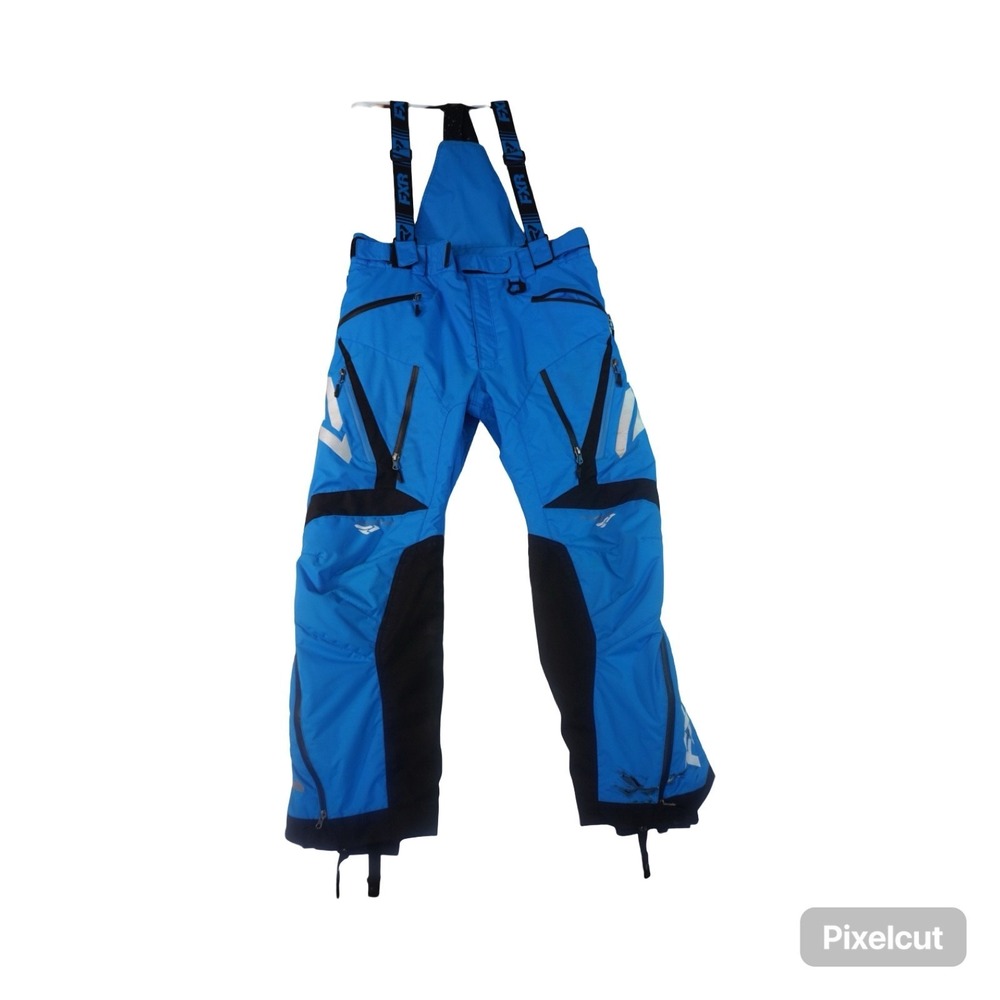 FXR Hydrx Pro Snow Suit Mens Large Blue Waterproof Adjustable Waist Outdoor